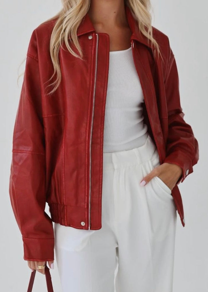 Samantha Faux Leather Jacket