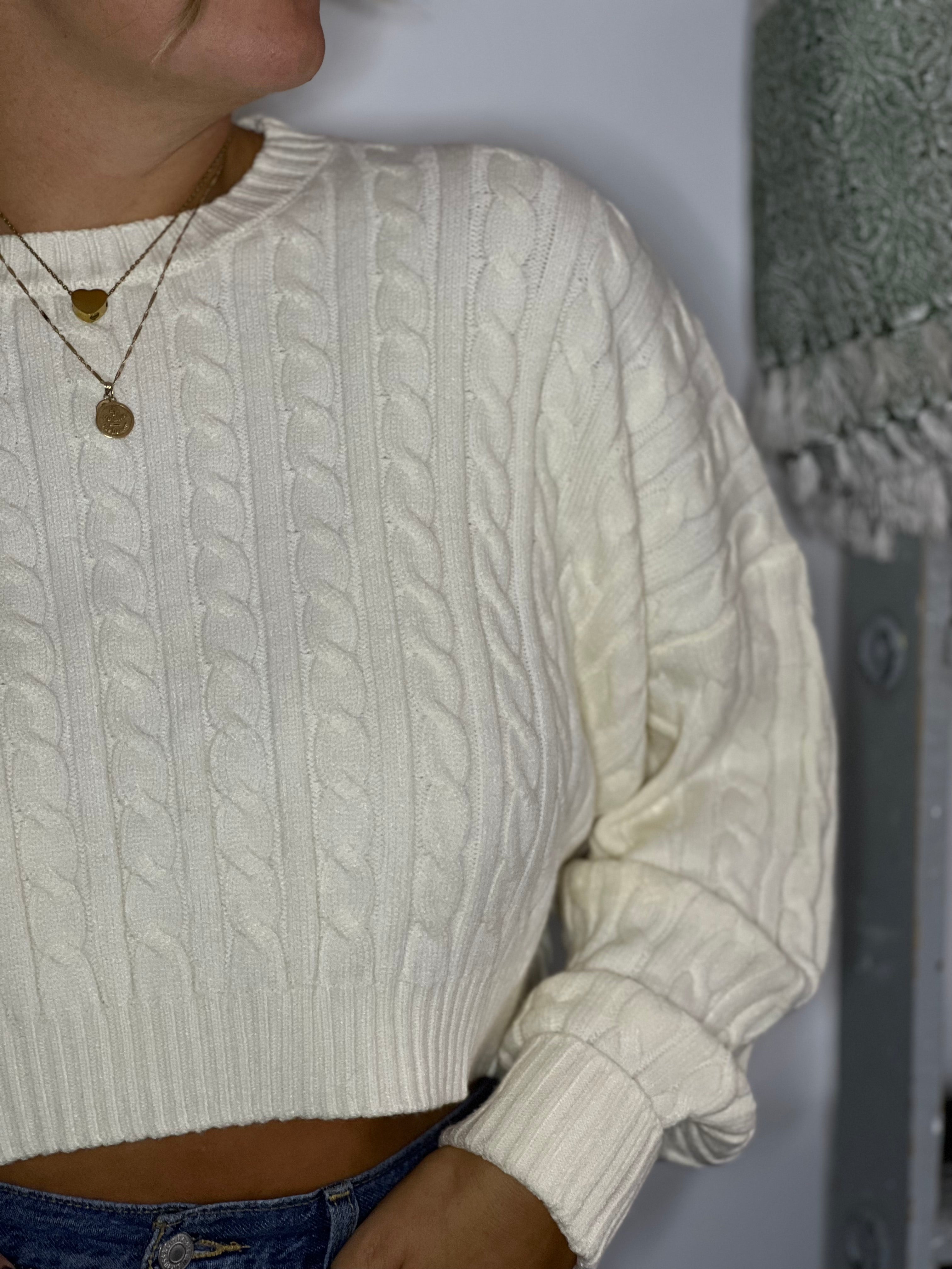 Cream 2025 cropped sweater